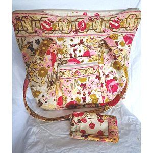 Vera Bradley Women’s White Floral Paisley Bag with Wallet